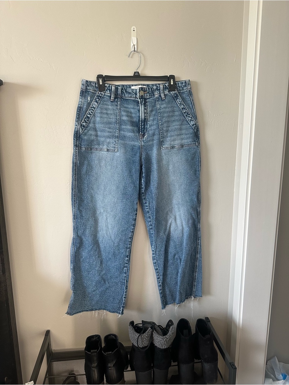 VERVET BY FLYING MONKEY Light Blue Cropped Wide-Leg Jeans